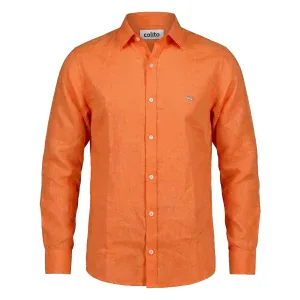 Camisa 100% Lino Mandarina