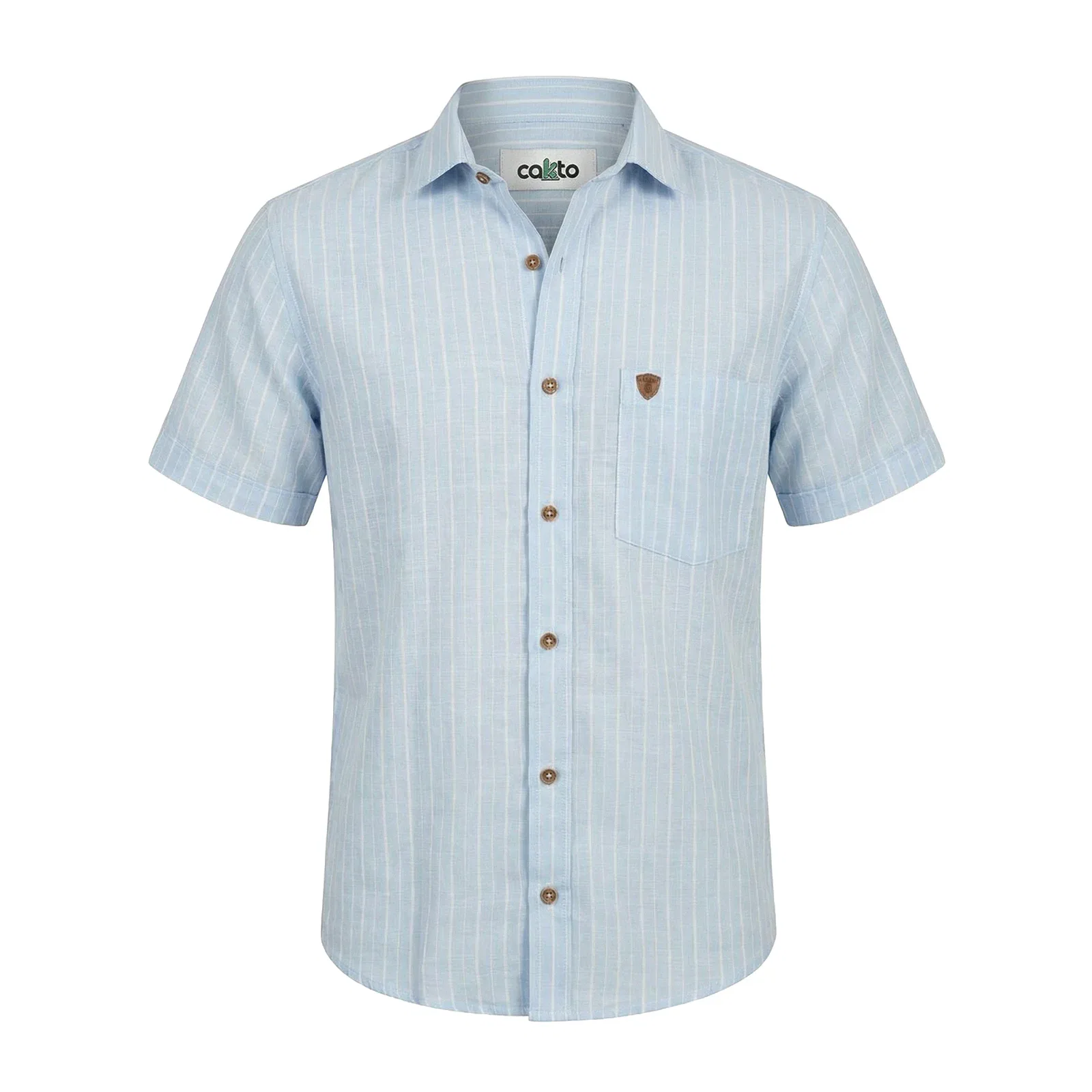 Camisa Manga Corta LĂnea Azul