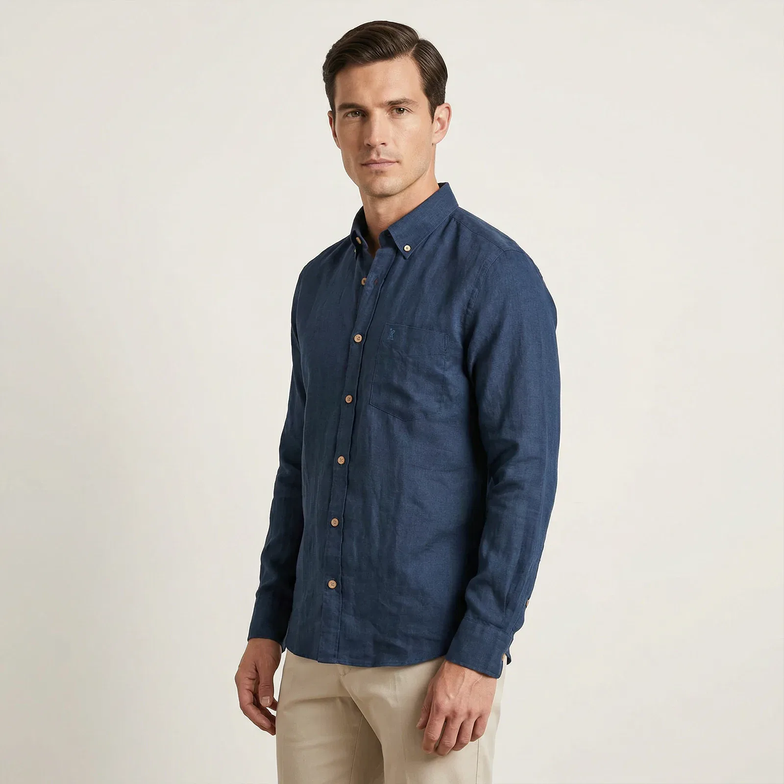 Camisa Manga Larga Azul - Imagen 3