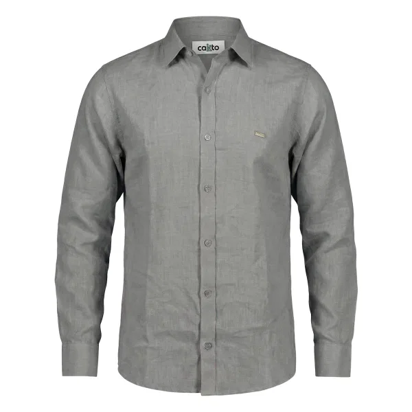 Camisa 100% Lino Gris