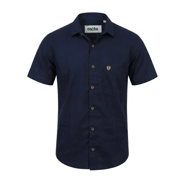 Camisa Manga Corta Azul Oscuro