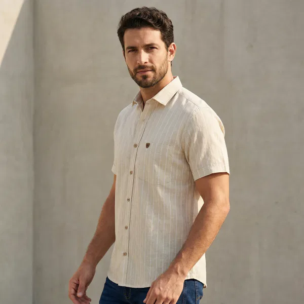Camisa Manga Corta Línea Amarilla - Imagen 3