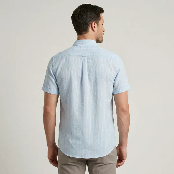 Camisa Manga Corta Línea Azul - Imagen 4