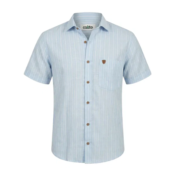 Camisa Manga Corta Línea Azul