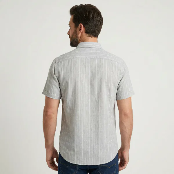 Camisa Manga Corta Línea Gris - Imagen 4