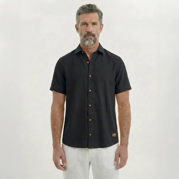 Camisa Texturizada Negra - Imagen 2