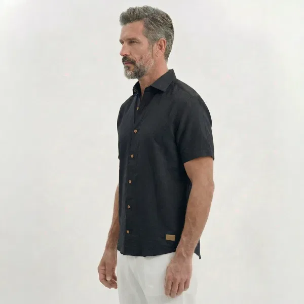 Camisa Texturizada Negra - Imagen 3