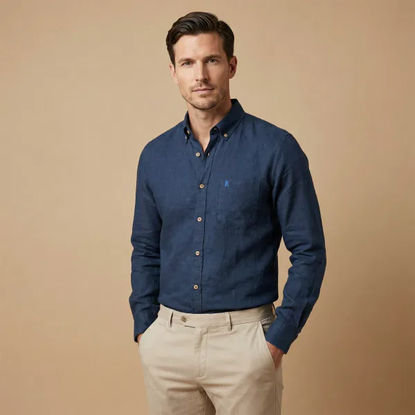 Camisa Manga Larga Azul - Imagen 2