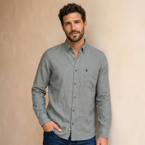 Camisa Manga Larga Gris - Imagen 2