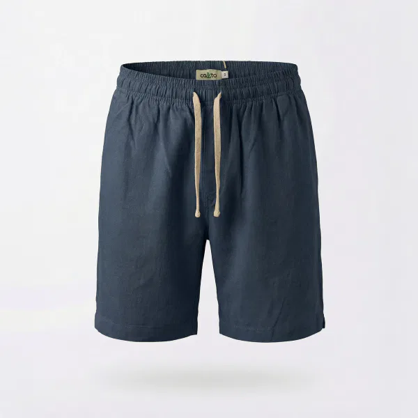 Bermuda Lino Azul Oscuro