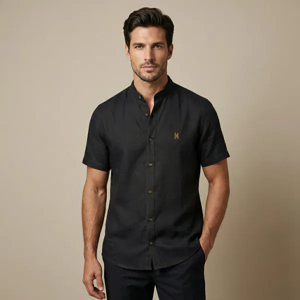 Camisa Cuello Neru Negra - Imagen 2