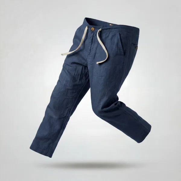 Pantalón Lino Azul Oscuro - Imagen 2